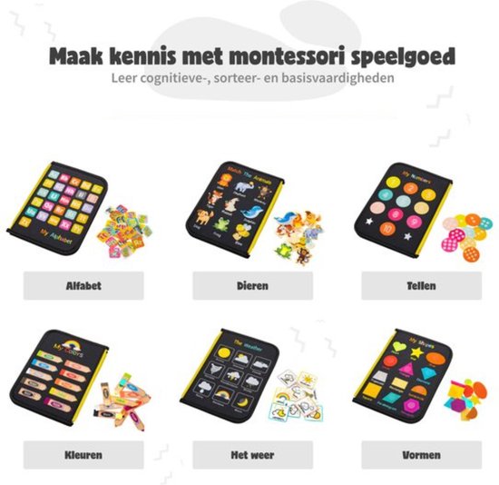 MontiPlay® Montessori Spielzeug - Sensorisches Spielzeug - Activity Board - Busy Board - Montessori Home Activity Book - Pädagogisches - Sensomotorisches Spielzeug - Dinosaurier Spielzeug