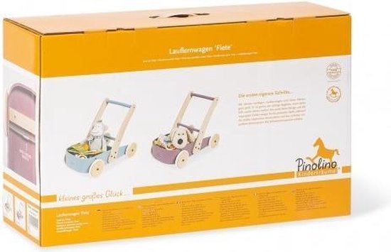 Laufwagen aus Holz – Massives Buchenholz in Pastellblau und naturlackiert – Ein schönes Geschenk für Nikolaus oder Weihnachten