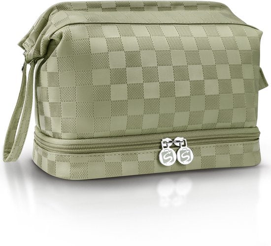 Skycases Travel Essentials - Kulturtasche und Make-up-Organizer - wasserdicht und kompakt - geeignet für Reisen und den täglichen Gebrauch - Unisex - Matcha Grün