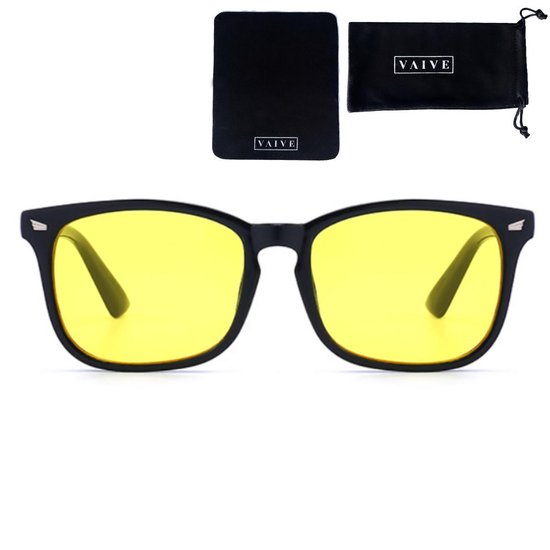 VAIVE Nachtfahrbrille - Gelbe Gläser - Blaulichtfilter - Anti-Blend - Unisex