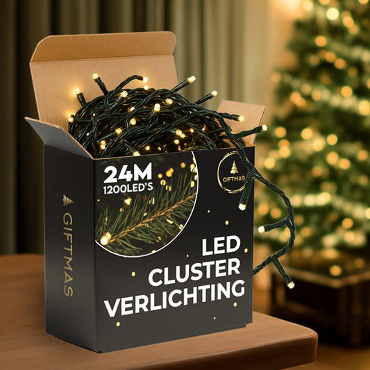 Giftmas Weihnachtsbaumbeleuchtung - Weihnachtsbeleuchtung für den Außenbereich - 24M Lichterketten - 1200 warmweiße LEDs - Innen- und Außenbereich - warme Lichteratmosphäre