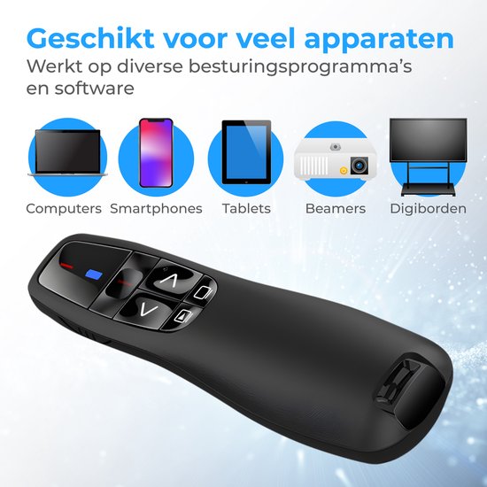 Nuvance Presentation Clicker - Laser - Pointer - Presenter - USB-Empfänger - inkl. USB-C-Adapter - Clicker
