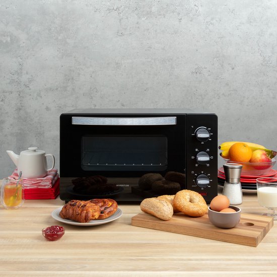 Inventum OV307B - Freistehender Umluftofen - Rotisserie - 30 Liter - 1600 Watt - 6 Programme - Schwarz