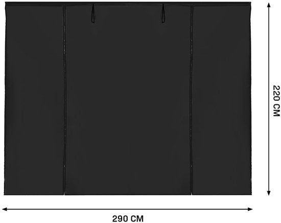 VONROC Seitenwandset - 6x3M - 6 Stück - Für 2 x Premium Partyzelt PT501XX | Schwarz