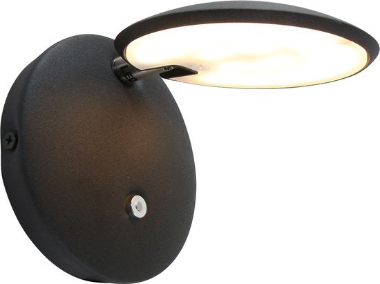 Steinhauer Zenith LED - Wandleuchte Modern - Schwarz - H:12cm - Ø:12cm - Universal - Für Innen - Metall - Wandleuchten - Schlafzimmer - Wohnzimmer