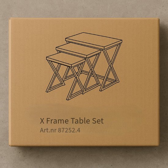 Ceruzo Beistelltische - Paris - 3er-Set - Schwarzes Metall und MDF - Modernes Design