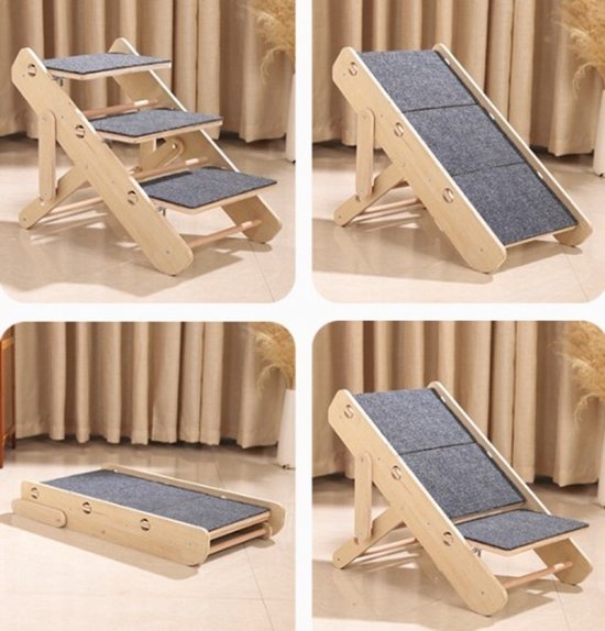 Ceruzo Hundetreppe und Gangway - einstellbar - faltbar - 34-40 cm