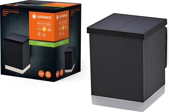 LEDVANCE Endura Style Wandleuchte - 0,5W - 50lm - Schutzart IP44 - Warmweiß - Edelstahl - Dunkelgrau