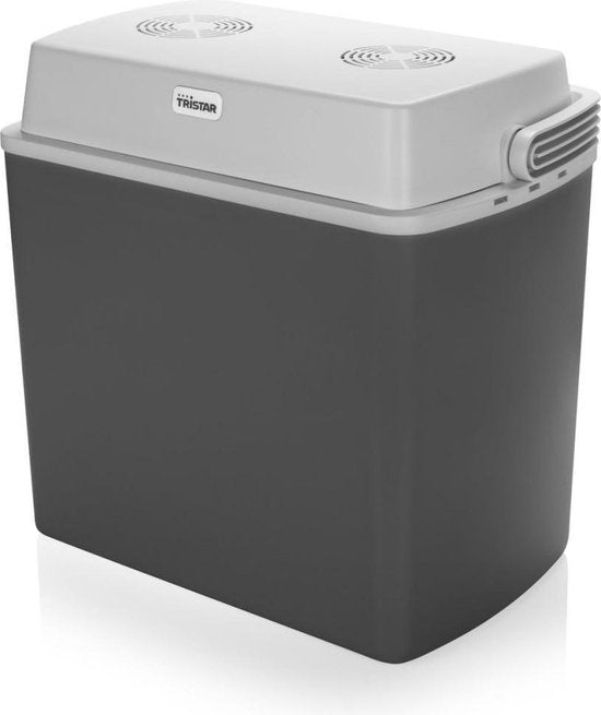 Tristar Coolbox KB-7424 - Kühlbox 22 Liter - Leichtgewicht mit Tragegriff - Thermoelektrisches Kühlsystem - Mit 12V Stecker für unterwegs und im Auto - Umrüstbar auf 230V Netzstecker - Grau