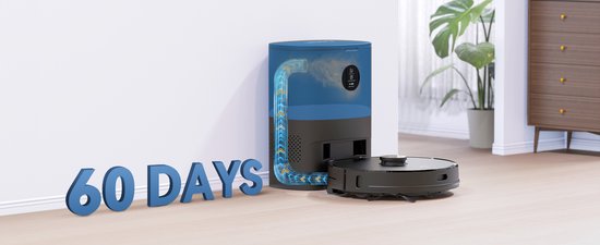 Imou RV1 Pro Max - Staubsaugerroboter mit Ladestation und Wischfunktion - blitzschnelles Kardieren durch LIDAR-Sensor - Speicherplan für 3 Etagen - automatische Entleerung - 6000 Pa Saugleistung - 180 Minuten zusammenhängende Reinigung