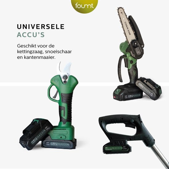 Mardin Mini-Kettensäge - Elektrische Astsäge - Baumsäge - Handkettensäge - Baumsäge - Heckenschere - 2 Batterien - Aufbewahrungskoffer - Grün