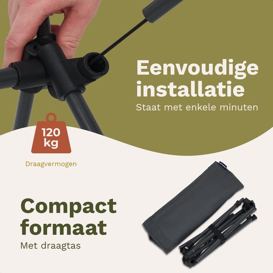 TRVLMORE Campingstuhl - faltbar - 120KG Tragkraft - Inkl. Tragetasche - Klappstuhl - Angelstuhl - Campingstuhl - Klappstuhl - Grau