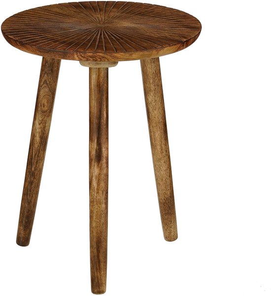 Mica Decorations Pomante Beistelltisch – Tischchen – Couchtisch aus Mangoholz – Praktisch als Pflanzentisch oder Pflanzenständer – Kleiner Couchtisch – 46 x 38 cm – Dunkelbraun