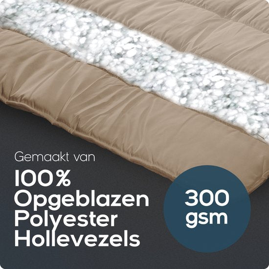 Sleeptime 2 in 1 Bettdecke - Bettdecke ohne Bezug Inklusive Kissenbezüge - 200x200 - Taupe