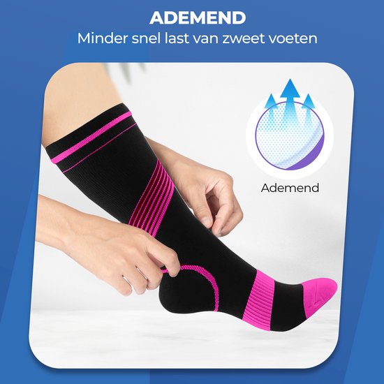 Roegaarden Kompressionssocken - Kompressionssocken - Stützsocken - Größe 40-44 - Pink