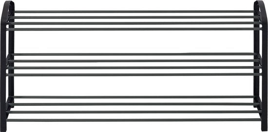 Schuhregal - Schuhständer - Schuhaufbewahrung - Schuhorganisator - Schuhregal - Schuhhalter - Schuhdisplay - Schwarz - 79x19.5x45cm