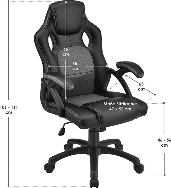 Bürostuhl / Gaming-Stuhl - Montreal - Grau