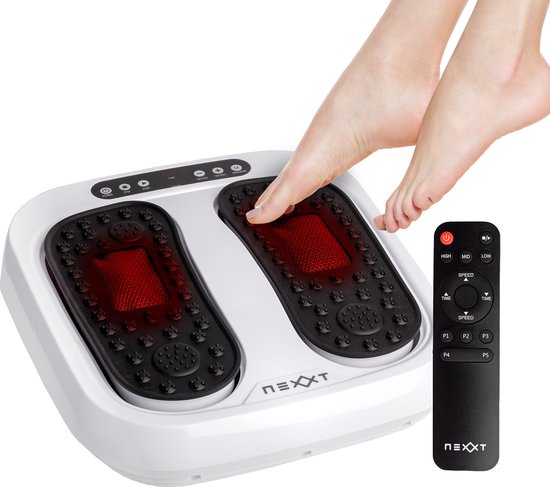 Nexxt Bein- und Fußmassagegerät für Zuhause mit 20 Geschwindigkeiten - Shiatsu-Massagekissen zur Entspannung - automatischer und manueller Modus - 30W