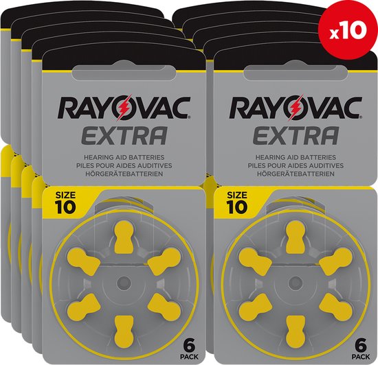 Rayovac Extra - Hörgerätebatterien - Typ 10 Gelb - 60 Stück