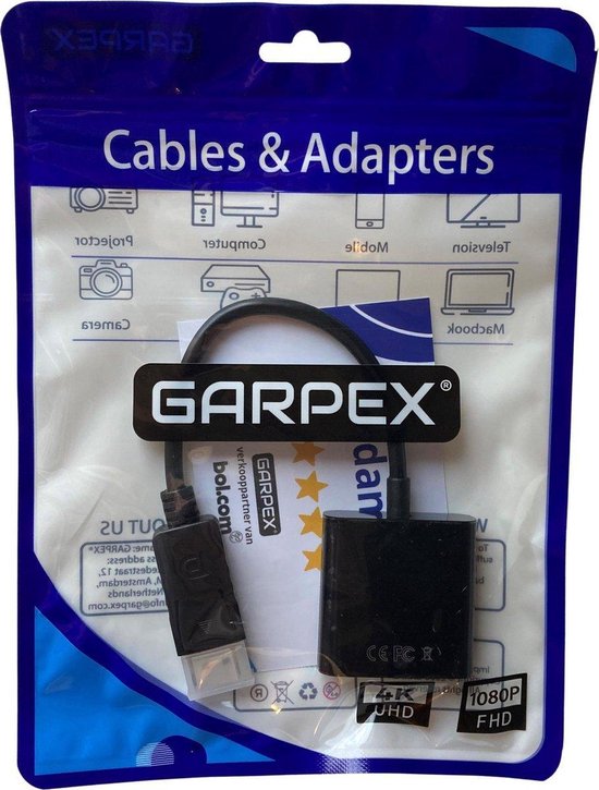 GarpexÂ® Displayport zu DVI-I Adapter - DP zu DVI - DP zu DVI Adapter - Full HD 1080P Konverter