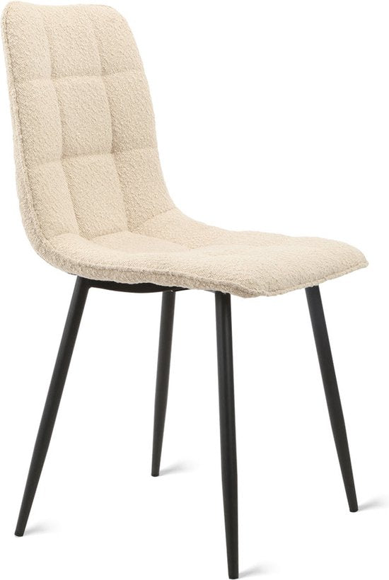 Multifurn - Esstischstuhl 'Yerevan' (Bouclé, Taupe, 2er Set)
