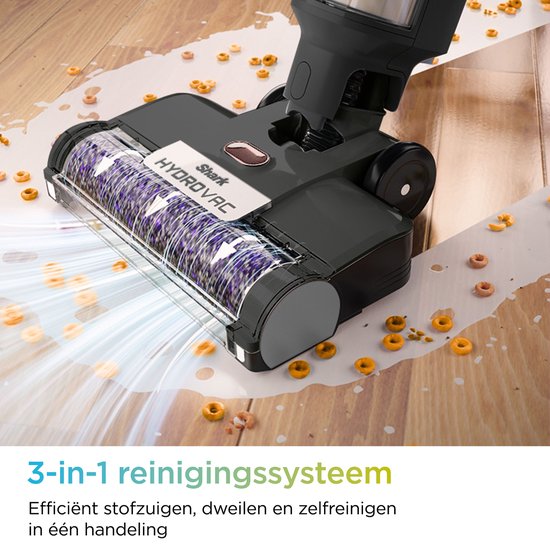 Shark HydroVac Wireless 3-in-1 Bodenreiniger - Staubsaugen, Wischen und Selbstreinigung - Stabstaubsauger mit Wischfunktion - Nass- und Trockenmopp - WD210EU