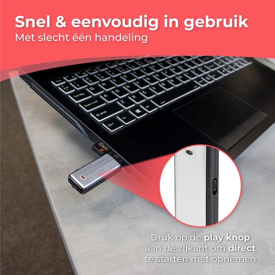 Nuvance - Abhörgerät - Usb Stick Abhörgerät - Voice Recorder Digital - Spy Recorder - Diktiergerät - Abhören & Aufnehmen