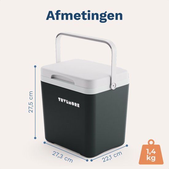 TRVLMORE Cool Box 7L - Kühlbox - Inklusive Kühlelement - Cool Box Small - Anthrazit
