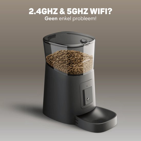 Vulpes Goods® Pets - Automatischer Futterautomat - Katze und Hund - Futterautomat mit App - Futterspender - 6L - Schwarz - PRO Version
