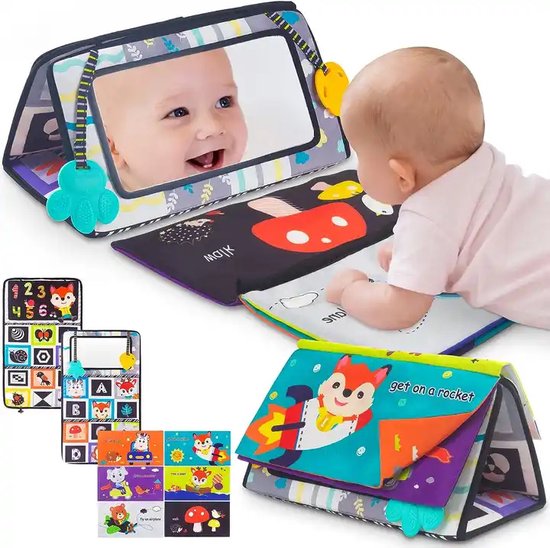 Montiplay® Tummy Time Baby - Kisper Buch Baby - Montessori Spielzeug - Lernspielzeug - Tummy Time - Sensory - Playmat