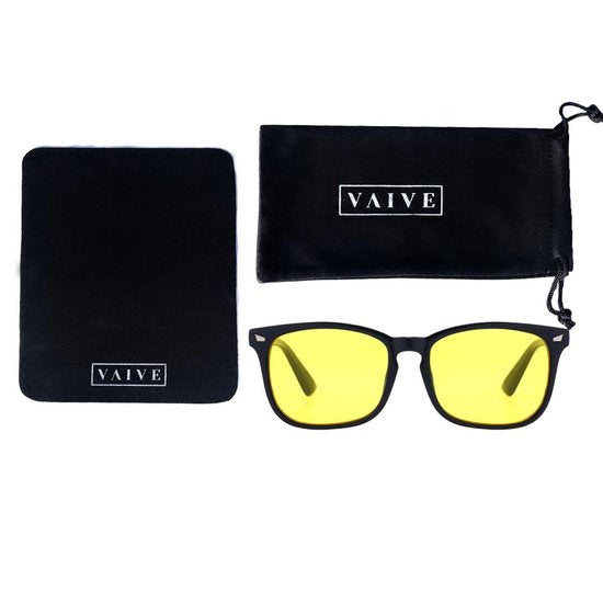 VAIVE Nachtfahrbrille - Gelbe Gläser - Blaulichtfilter - Anti-Blend - Unisex