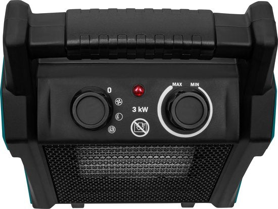 VONROC Elektroheizung - Heizlüfter - 2000W/3000W - Keramik - 3 Einstellungen - Thermostat - 30m2