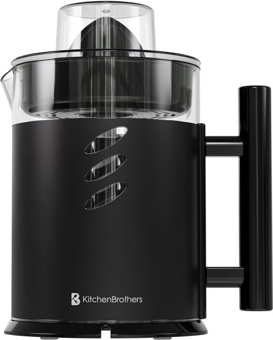 KitchenBrothers Zitruspresse - Manuell - Mit Ausgießer und Griff - 1L - Schwarz