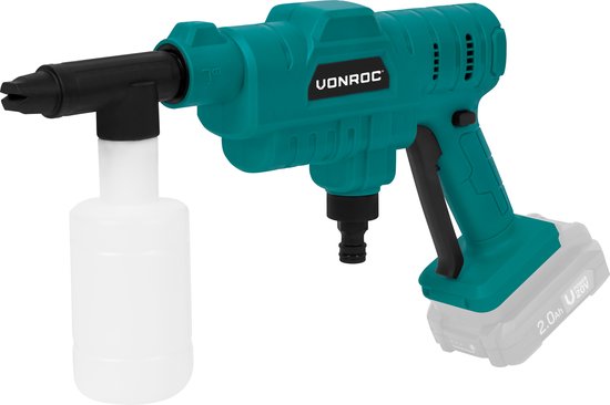 VONROC Accu Druckreiniger 20V - 24bar - 198 l/h - Inkl. 5m Saugschlauch, Reinigungsmittelflasche und verstellbarer Düse - Ohne Akku & Ladegerät