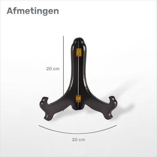 Luft Tellerständer - Aus Holz - Bis 27cm Höhe - Elegantes Design - Tellerständer - Für Zierteller - Buchständer - Schwarz