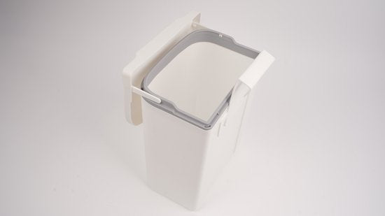 Ceruzo Abfalleimer - mit Schiebedeckel - 9 Liter- GFT Aufsatzbehälter - hängend oder stehend - weiß -24 x 16 x H30 cm