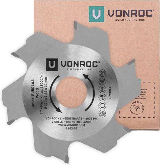 VONROC Klinge für Klingenschneider - 100 x 22mm - 6 Zähne - 3.92mm dick - für VONROC Klingenschneider BJ501AC und universell einsetzbar