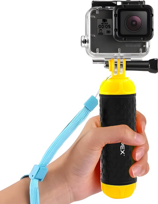 GarpexÂ® Floating Handgrip - Schwimmendes Stativ - Universal - Geeignet für alle Action-Kameras - Selfie Stick - Inklusive verstellbarer Handschlaufe und Daumenschraube
