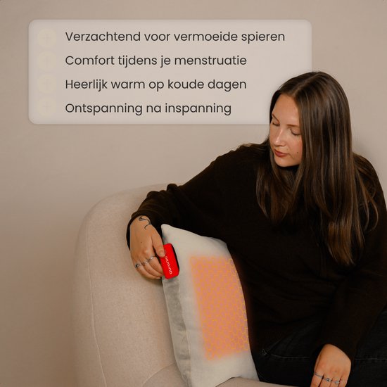 Auronic Wärmekissen - Classic - 45x45 - Kabellos - Wiederaufladbar - Elektrisches Kissen - Infrarot - Taupe