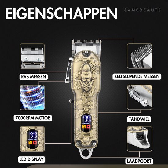 Professionelle kabellose 5-in-1 Haarschneidemaschine mit Folienrasierer - Sansbeauté - Haarschneider Herrenkopfhaar - Cheveux Haar - Haartrimmer - Friseur Haar Maschine - Haarschneider - Trimmer Bart - Barbe Haarschneider - Barbier Buddha Trimmer - Barbie