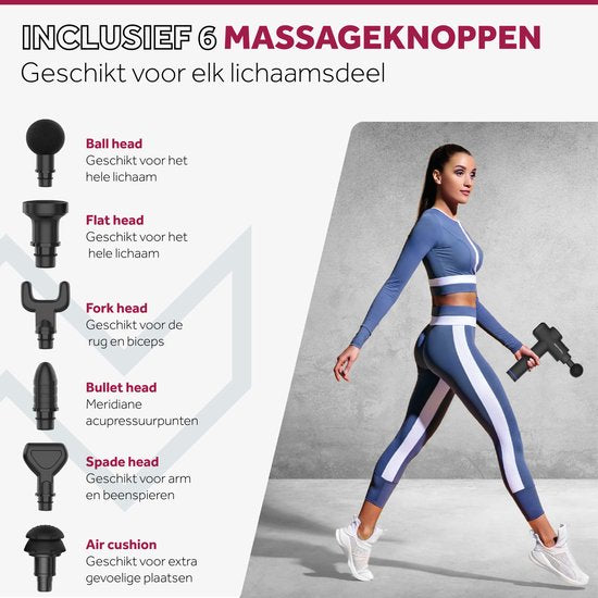 Northwall Massage Gun Professional Prime - Massagepistole mit Etui und 7 Aufsätzen, einschließlich Eichenmassagekopf - Leistungsstarkes und kabelloses Sport- und Entspannungsmassagegerät