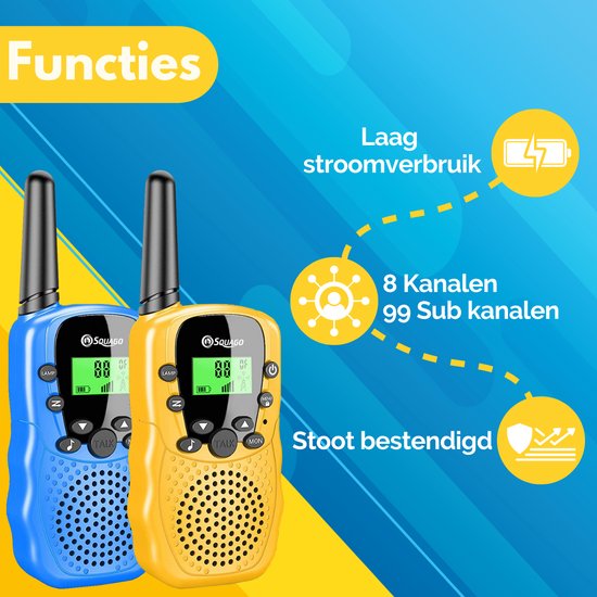 Squago Walkie Talkie 2 Stück - Für Kinder & Erwachsene - WalkieTalkie