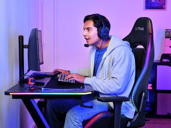 Trust Ruya RGB Gaming-Stuhl - Mit RGB-Beleuchtung - Verstellbar - Ergonomisch - Schwarz