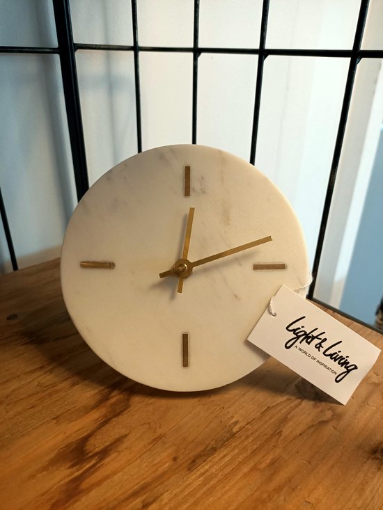 Light & Living – Uhr MORENO – 15 × 14,5 × 13 cm – Weiß