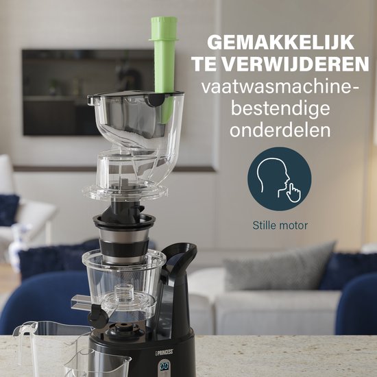 Princess Slowjuicer 202045 - Saftpresse - Entsafter - Extra große Einfüllöffnung - Hohe Saftausbeute