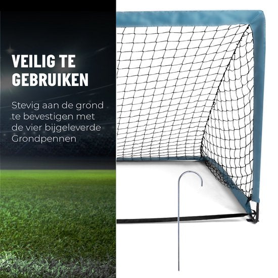 Umbro Fußballtor - Fußballtor 200 x 100 x 100 cm - Fußballtor groß 1,5KG - leicht zu bewegen - Outdoor-Spielzeug für Kinder und Erwachsene - Fußballtrainingstor - Metall - Blau