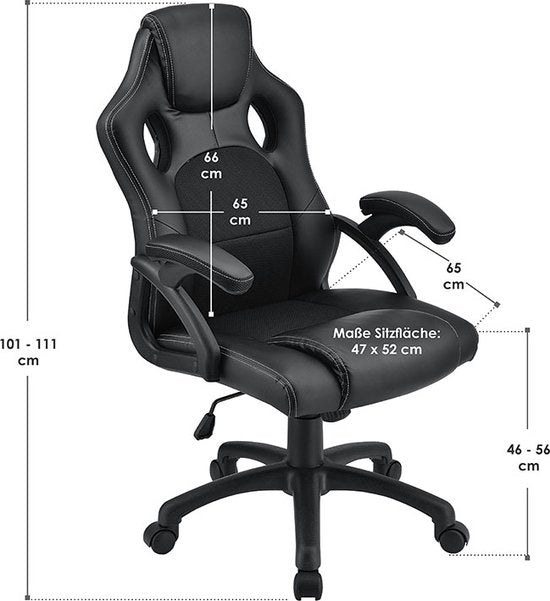 Juskys Bürostuhl / Gaming-Stuhl - Montreal - Schwarz