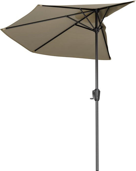 LifeGoods Balkon Sonnenschirm - Garten - 270x135 cm - Halbkreisförmiger Sonnenschirm - Wasserdicht - UPF50+ - Taupe