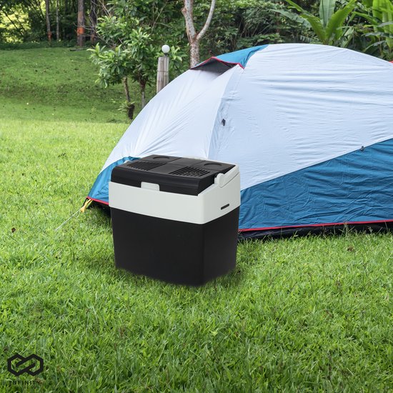 Infinity Goods Elektrische Kühlbox - 30L - Kühlbox - 12V und 230V - Kühlbox - Kühlen und Heizen - Schwarz