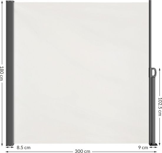 Casaria Wind-/Gartenschirm Nosara - 180x300cm ausziehbar - Creme